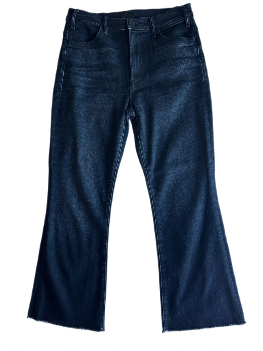 MOTHER Petite Lil’ Hustler High-Rise Ankle Fray Jeans Black Size 29